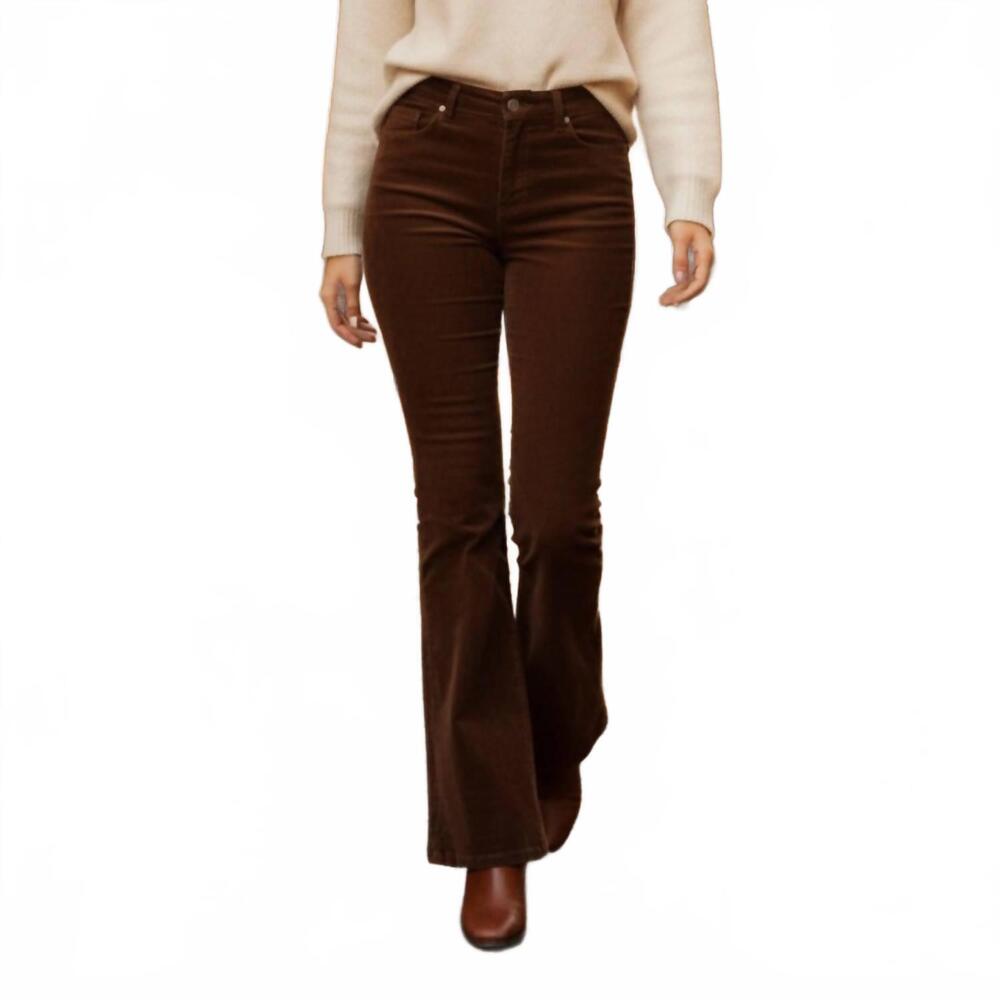 NEW LUCKY BRAND women's flare corduroy pants in walnut